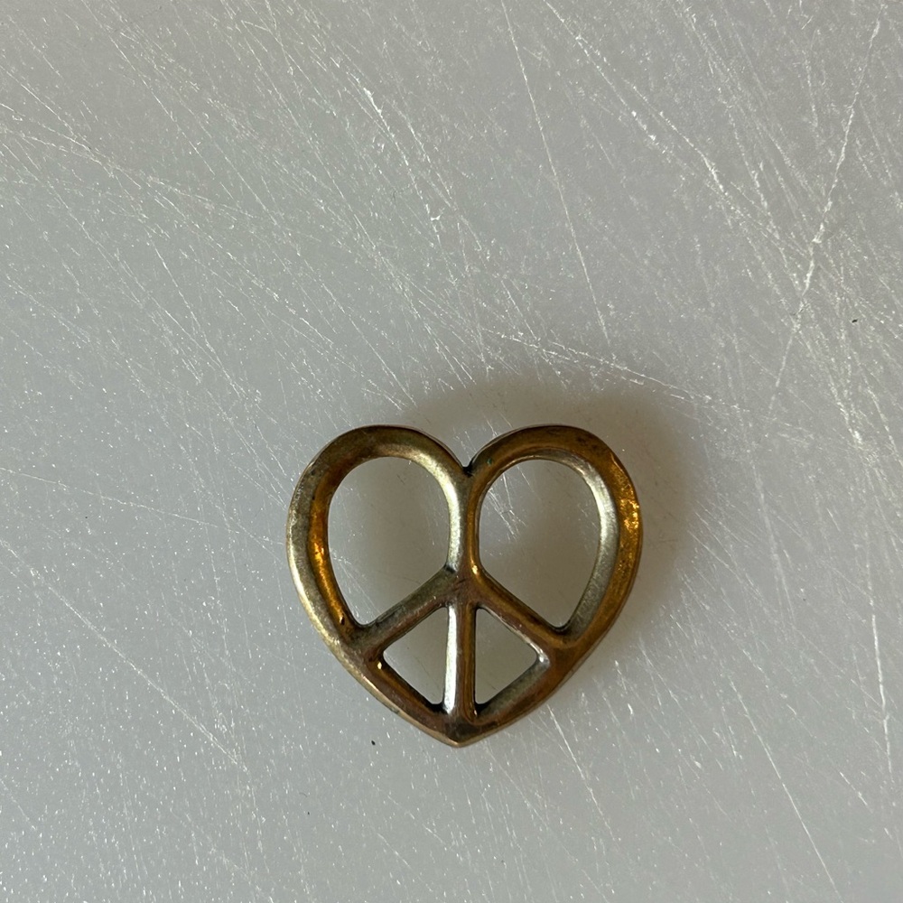 James Avery Sterling Silver Heart Peace Sign Pendant